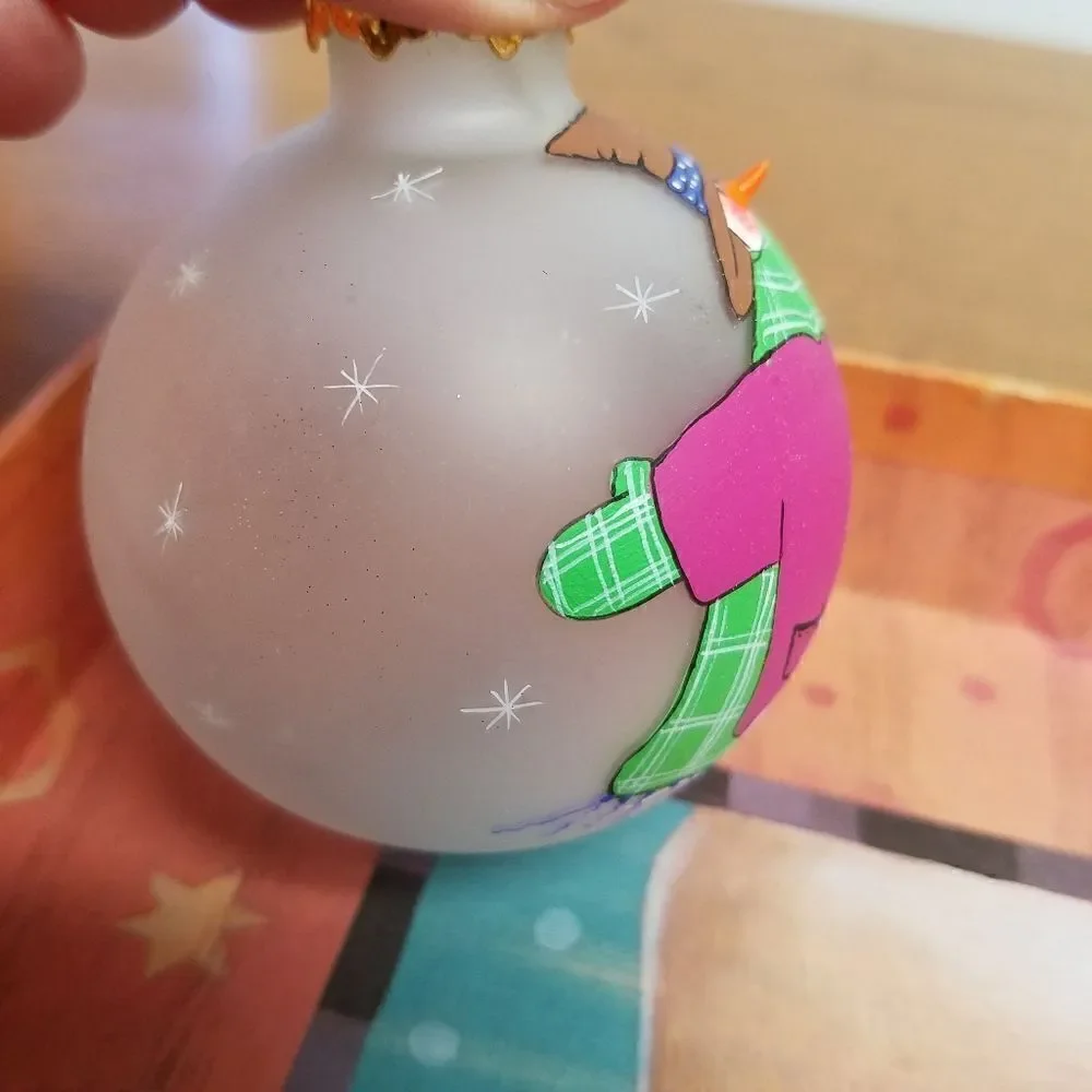 Set of 3  Hand painted 3D snowman ornaments. Aprox 8